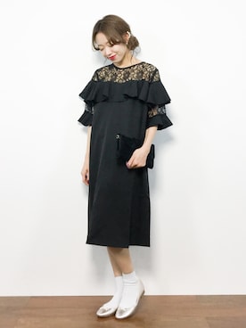 「おめかしコーデ」｜「アイテム（バレエシューズ）」を使った、りっぴーさん（レディース・154cm）の秋コーディネート