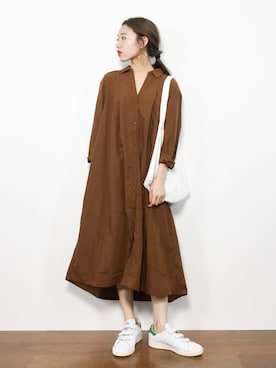 「marjour（マージュール）のアイテム（ワンピース）」を使った、りっぴーさん（レディース・154cm）の秋コーディネート