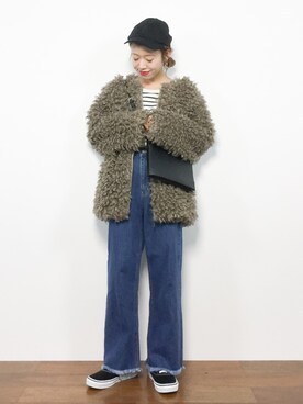 「chuu（チュー）のアイテム（ジャケット/アウター）」を使った、りっぴーさん（レディース・154cm）の秋コーディネート