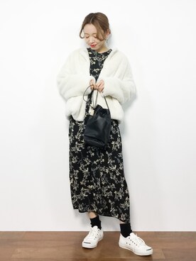 「select MOCA（セレクトモカ）のアイテム（ノーカラージャケット）」を使った、りっぴーさん（レディース・154cm）の秋コーディネート