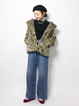 「LEPSIM（レプシィム）のアイテム（ハンチング/ベレー帽）」を使った、りっぴーさん（レディース・154cm）の秋コーディネート