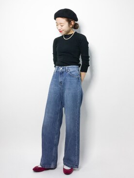 「LEPSIM（レプシィム）のアイテム（ハンチング/ベレー帽）」を使った、りっぴーさん（レディース・154cm）の秋コーディネート