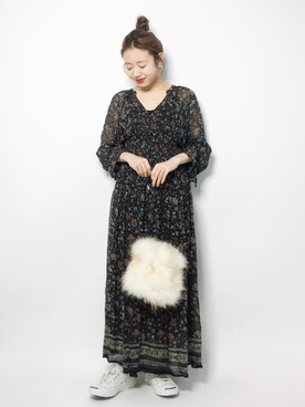 「Another Edition（アナザーエディション）のアイテム（ワンピース/ドレス）」を使った、りっぴーさん（レディース・154cm）の秋コーディネート