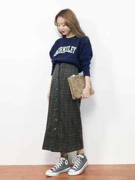 「MODE ROBE（モードローブ）のアイテム」を使った、りっぴーさん（レディース・154cm）の秋コーディネート
