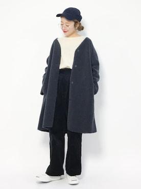 「JOURNAL STANDARD relume（ジャーナルスタンダード　レリューム）のアイテム（ムートンコート）」を使った、りっぴーさん（レディース・154cm）の冬コーディネート