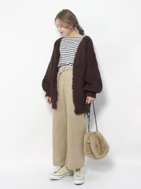 「WEGO（ウィゴー）のアイテム（その他パンツ）」を使った、りっぴーさん（レディース・154cm）の冬コーディネート