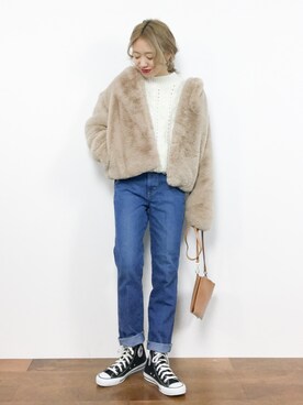 りっぴーさん(レディース・154cm)の冬コーディネート