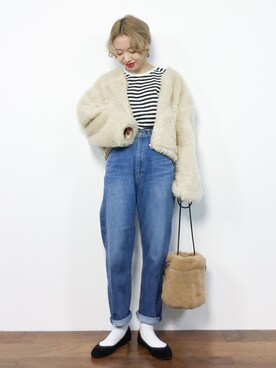 「apres jour（アプレジュール）のアイテム（ブルゾン）」を使った、りっぴーさん（レディース・154cm）の冬コーディネート