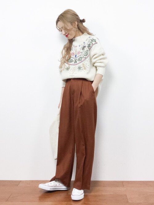 select moca 刺繍 ニット SELECT - セレクトモカselectmoca新品同様刺繍ニットの通販 by shop