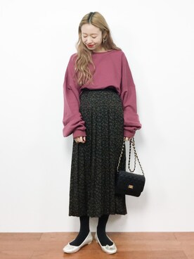 「PLAIN CLOTHING（プレーンクロージング）の【SALE!!プチプラ祭り】【14,500点突破】ダイヤ柄ステッチショルダーバッグ/ポシェット（ショルダーバッグ）」を使った、りっぴーさん（レディース・154cm）の冬コーディネート
