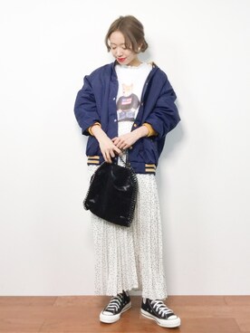 「RODEO CROWNS WIDE BOWL（ロデオクラウンズワイドボウル）のアイテム（ジャケット/アウター）」を使った、りっぴーさん（レディース・154cm）の冬コーディネート