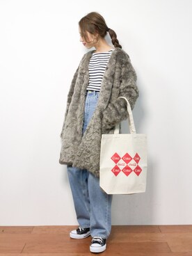 「Another Edition（アナザーエディション）のアイテム（その他アウター）」を使った、りっぴーさん（レディース・154cm）の冬コーディネート