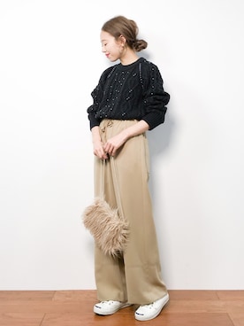 「Ameri（アメリ）のアイテム（トップス）」を使った、りっぴーさん（レディース・154cm）の冬コーディネート