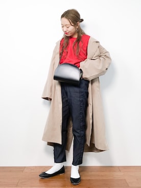 「select MOCA（セレクトモカ）のアイテム（トレンチコート）」を使った、りっぴーさん（レディース・154cm）の冬コーディネート