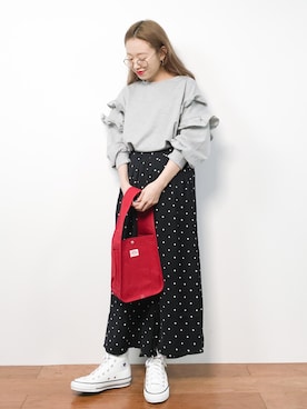 「IMAGE COLLECTION（イマージュコレクション）のアイテム（パンツ）」を使った、りっぴーさん（レディース・154cm）の冬コーディネート