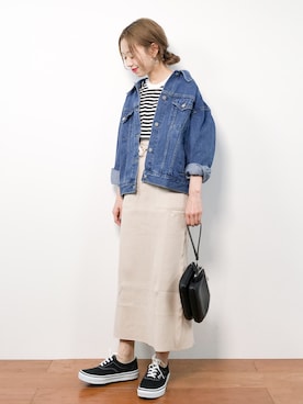 「coca（coca）（コカ）のアイテム（ジャケット/アウター）」を使った、りっぴーさん（レディース・154cm）の冬コーディネート