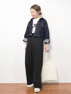「archives（アルシーヴ）のアイテム（パンツ）」を使った、りっぴーさん（レディース・154cm）の春コーディネート