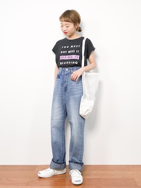 「classicalelf（クラシカルエルフ）のアイテム（バッグ）」を使った、りっぴーさん（レディース・154cm）の夏コーディネート
