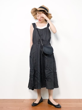 「coca（coca）（コカ）のアイテム（帽子）」を使った、りっぴーさん（レディース・154cm）の夏コーディネート