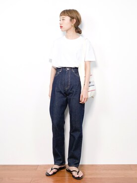 「SVEC（シュベック）のアイテム（サンダル）」を使った、りっぴーさん（レディース・154cm）の夏コーディネート