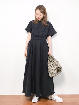 新色追加 リネン混マキシワンピースを使った人気ファッションコーディネート Wear