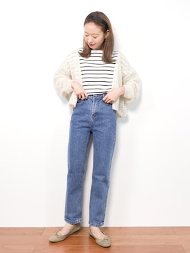 「SLOBE IENA（スローブイエナ）のVERSILIA スエードバレエシューズ◆（バレエシューズ）」を使った、りっぴーさん（レディース・154cm）の夏コーディネート