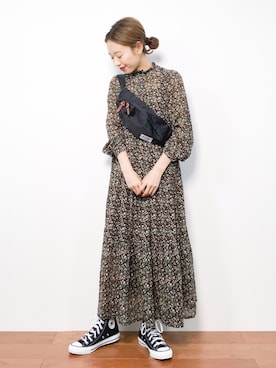 「haco!（ハコ）のアイテム（ワンピース/ドレス）」を使った、りっぴーさん（レディース・154cm）の秋コーディネート