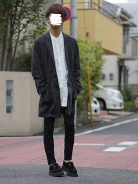 「FRAPBOIS（フラボア）のアイテム（その他アウター）」を使った、Nsさん（メンズ・166cm）の秋コーディネート
