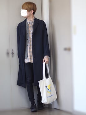 「バーバリー」｜「アイテム（ブルゾン）」を使った、Nsさん（メンズ・166cm）の春コーディネート