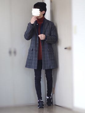 「ダニエルウェリントン」｜「アイテム（その他アウター）」を使った、Nsさん（メンズ・166cm）の冬コーディネート