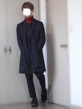 「ノーカラー」｜「アイテム（その他シューズ）」を使った、Nsさん（メンズ・166cm）の冬コーディネート