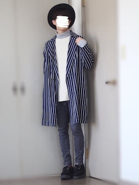 「ダニエルウェリントン」｜「アイテム（トレンチコート）」を使った、Nsさん（メンズ・166cm）の冬コーディネート