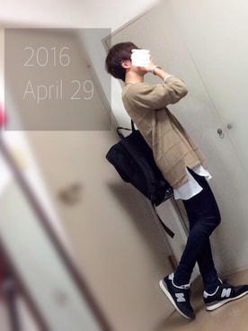 「JEANASIS（ジーナシス）のアイテム（デニムパンツ）」を使った、Nsさん（メンズ・166cm）の春コーディネート