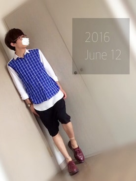 「アイテム（アンクレット、ホワイト系）」を使った、Nsさん（メンズ・166cm）の夏コーディネート