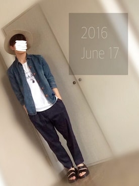 「アイテム（アンクレット、ホワイト系）」を使った、Nsさん（メンズ・166cm）の夏コーディネート