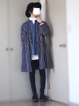 「JEANASIS（ジーナシス）のアイテム（デニムパンツ）」を使った、Nsさん（メンズ・166cm）の冬コーディネート
