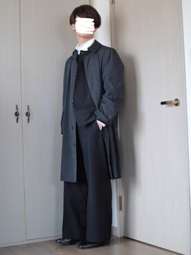 「LONDONFOG（ロンドンフォグ）のアイテム（ステンカラーコート）」を使った、Nsさん（メンズ・166cm）の冬コーディネート