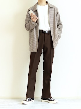 「チャックテイラー」｜「アイテム（ブルゾン）」を使った、Nsさん（メンズ・166cm）の秋コーディネート