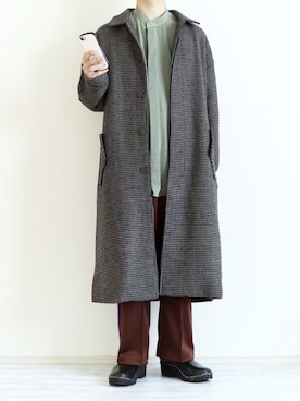 「u170」｜「アイテム（ステンカラーコート）」を使った、Nsさん（メンズ・166cm）の秋コーディネート