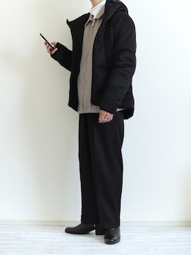 「FUDGE」｜「アイテム（ブルゾン）」を使った、Nsさん（メンズ・166cm）の冬コーディネート