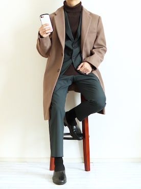 「LEVENDIS（レベンディス）のアイテム（ジャケット/アウター）」を使った、Nsさん（メンズ・166cm）の冬コーディネート