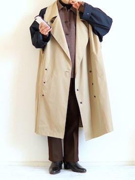 「u170」｜「アイテム（トレンチコート）」を使った、Nsさん（メンズ・166cm）の冬コーディネート