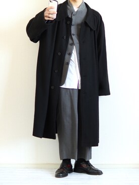 「u170」｜「アイテム（ステンカラーコート）」を使った、Nsさん（メンズ・166cm）の冬コーディネート