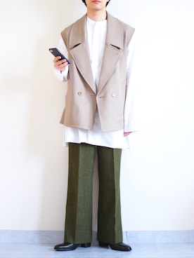 「Pheeta（フィータ）のアイテム（シャツ/ブラウス）」を使った、Nsさん（メンズ・166cm）の夏コーディネート