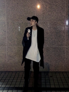 「oversize」｜「アイテム（チェスターコート）」を使った、郭乃儀さん（レディース・160cm）の冬コーディネート