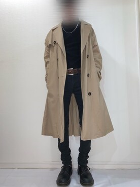 「SENSE OF PLACE by URBAN RESEARCH（センスオブプレイスバイアーバンリサーチ）のアイテム（トレンチコート）」を使った、りよさん（メンズ・158cm）の春コーディネート