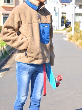 「スケボー」｜「アイテム（ダウンジャケット/コート）」を使った、Keiさん（メンズ・179cm）の秋コーディネート