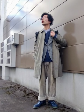 「Ne-net（ネネット）のアイテム（ジャケット/アウター）」を使った、kagamonnさん（メンズ・167cm）の春コーディネート