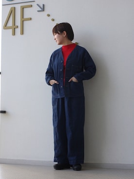 「D.M.G.（ドミンゴ）のアイテム（ジャケット/アウター）」を使った、D_MALL名古屋ラシックさん（レディース・154cm）の冬コーディネート