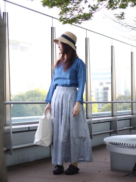 「MASTER&Co（マスターアンドコー）のアイテム（トートバッグ）」を使った、D_MALL名古屋ラシックさん（レディース・158cm）の春コーディネート